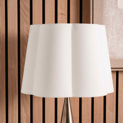 Pacific Lifestyle 30Cm White Handloom Tapered Scalloped Lamp Shade from B&Q