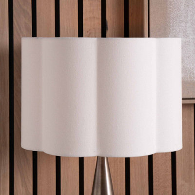 Pacific Lifestyle 30Cm White Handloom Scalloped Cylinder Table Lampshade from B&Q