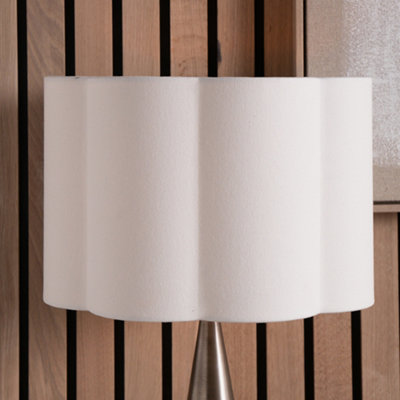 Pacific Lifestyle 45Cm White Handloom Scalloped Cylinder Lampshade For Table And Flor Lamps from B&Q