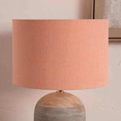 Pacific Lifestyle 45Cm Coral Linen Drum Table Lampshade Modern Cylinder Floor Lamp Shade from B&Q