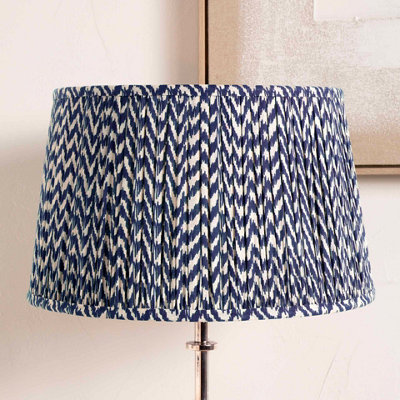 Pacific Lifestyle 50Cm Blue Chevron Pleat Table Lampshade from B&Q