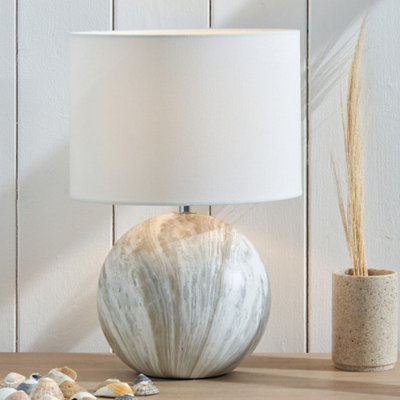 Pacific Lifestyle Grey Stone Effect Ceramic Table Lamp from B&Q