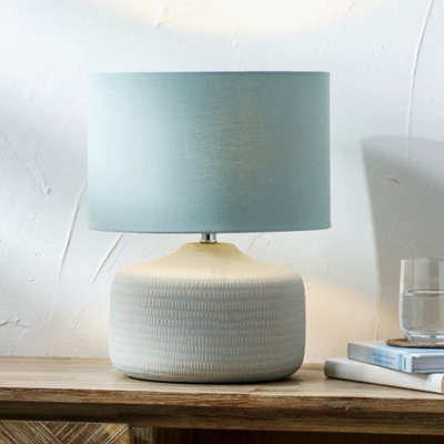 Pacific Lifestyle Duck Egg Textured Ceramic Table Lamp from B&Q