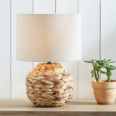 Pacific Lifestyle Natural Plaited Water Hyacinth Table Lamp from B&Q