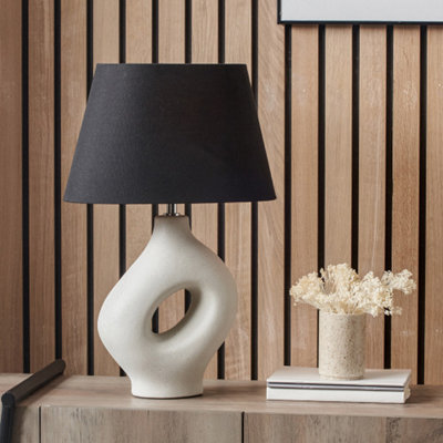 Pacific Lifestyle Monochrome Organic Ceramic Table Lamp from B&Q
