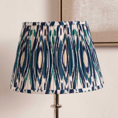 Pacific Lifestyle 35Cm Blue Patterned Tapered Lampshade Cone Table Lamp Shade from B&Q