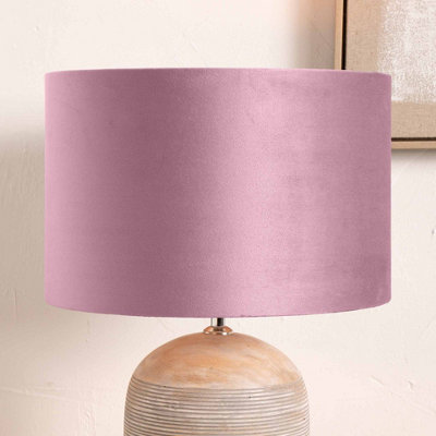 Pacific Lifestyle 30Cm Blush Velvet Cylinder Table Lampshade from B&Q