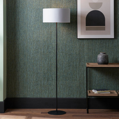 Pacific Lifestyle Black And Ivory Tall Floor Lamp With Lampshade from B&Q