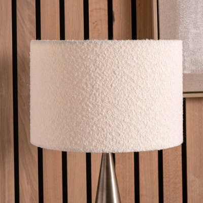 Pacific Lifestyle 40Cm White Boucle Tapered Cylinder Table Lamp Shade Cosy Boho Lampshades from B&Q