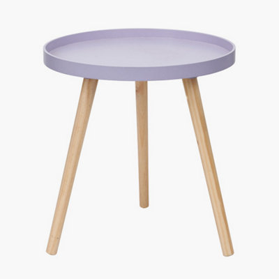 Pacific Lifestyle Halston Lilac Wood Veneer And Natural Pine Wood Side Table from B&Q