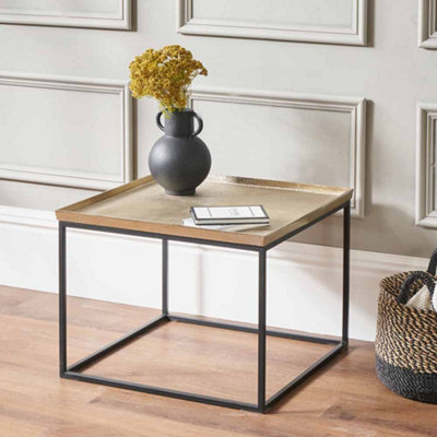B&Q -  Franklin Gold Cast And Black Metal Coffee Table