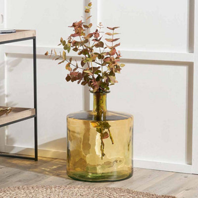 Pacific Lifestyle Amber Recycled Glass Bottle Vase from B&Q