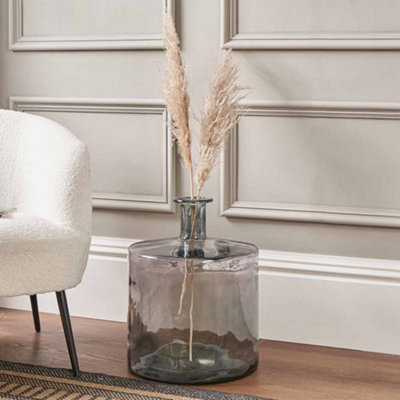 Pacific Lifestyle Grey Recycled Glass Bottle Vase from B&Q