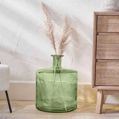 Pacific Lifestyle Forest Green Recycled Glass Bottle Vase from B&Q
