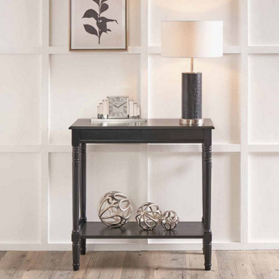 Pacific Lifestyle Heritage Black Pine Wood Console Table