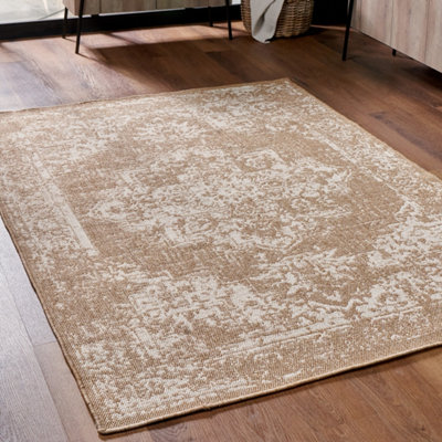Pacific Lifestyle Outdoor Indoor Natural And White Vintage Pattern Rug from B&Q