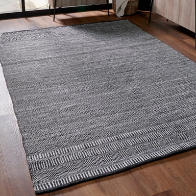 Pacific Lifestyle Outdoor Indoor Black And White Inca Pattern Rug from B&Q