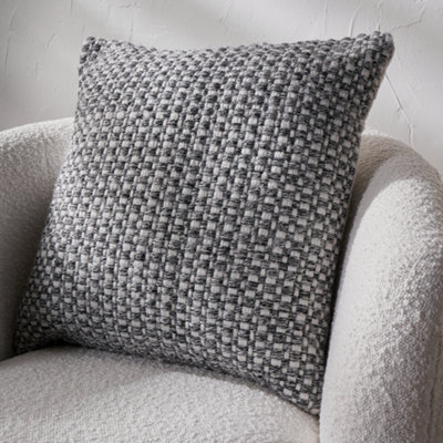 Pacific Lifestyle Indoor And Outdoor Graphite And White Basket Weave Scatter Cushion from B&Q