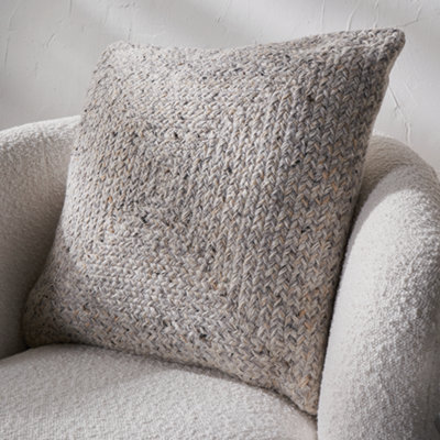 Pacific Lifestyle Indoor And Outdoor Warm Grey Tweed Scatter Cushion from B&Q
