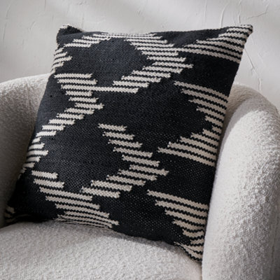 Pacific Lifestyle Indoor And Outdoor Black And White Chevron Pattern Scatter Cushion from B&Q