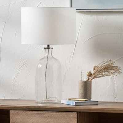 Pacific Lifestyle Clear Bubble Glass Table Lamp With Shade from B&Q