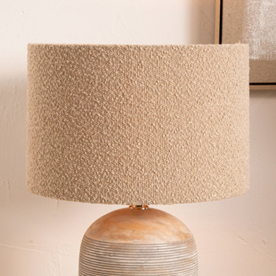 Pacific Lifestyle Taupe Boucle Cylinder Lampshade from B&Q