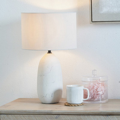 Pacific Lifestyle White Vintage Textured Ceramic Table Lamp from B&Q