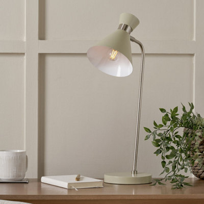 Pacific Lifestyle Brushed Silver Metal Table Lamp from B&Q