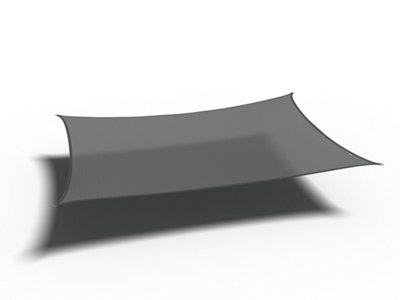 B&Q -  3M X 4M Rectangular Shade Sail Grey Sunscreen Awning For Patios And Gardens