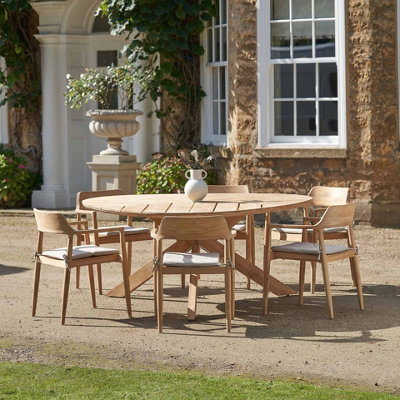 Pacific Lifestyle Reuleaux Teak Acacia Wood Outdoor 6 Seater Dining Set from B&Q
