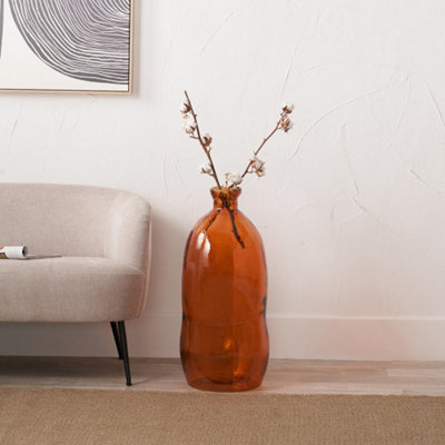 Pacific Lifestyle Tall Organic-Shaped Vase In Orange Recycled Glass from B&Q