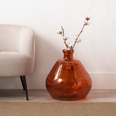 Pacific Lifestyle Organic-Shaped Vase In Orange Recycled Glass from B&Q