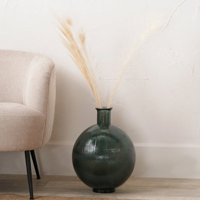 Pacific Lifestyle Round Vase In Sea Green Recycled Glass from B&Q