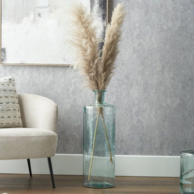 Pacific Lifestyle Tall Clear Recycled Glass Bottle Vase from B&Q