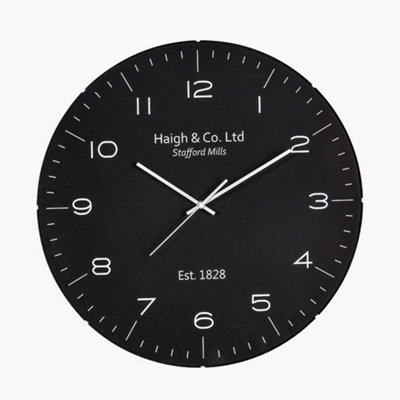 Pacific Lifestyle Black And Silver Dome Glass Wall Clock from B&Q