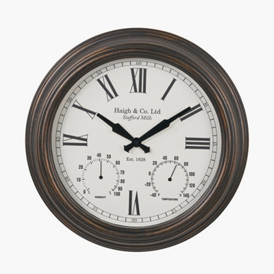 Pacific Lifestyle Antique Bronze Effect Indoor Outdoor Wall Clock from B&Q