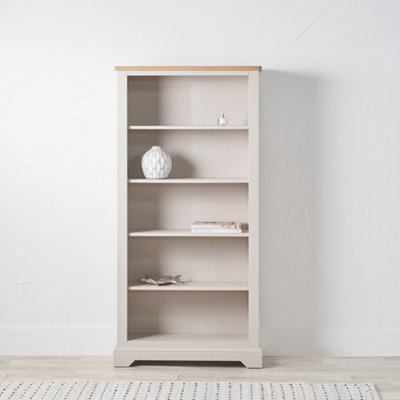 Pacific Lifestyle Cream And Natural Pine And Oak Wood 5 Shelving  Unit Bookcase