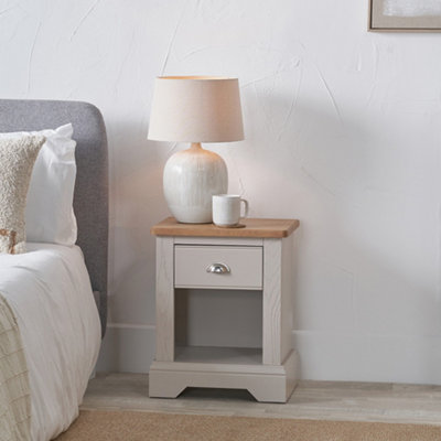 Pacific Lifestyle Cream Pine And Oak Wood 1 Drawer Bedside Table