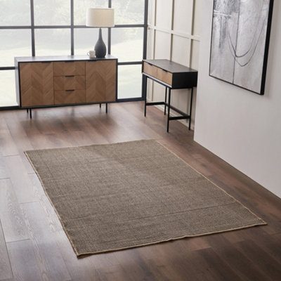 Pacific Lifestyle Indoor Outdoor Natural And Slate Grey Design Rug from B&Q