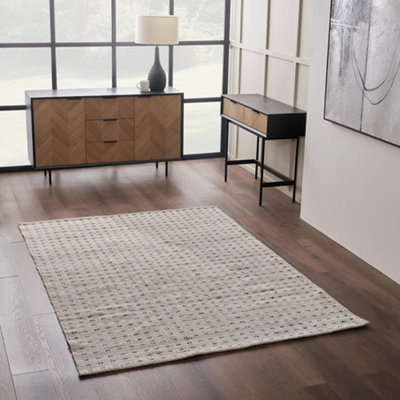 Pacific Lifestyle Indoor Outdoor Natural Double Stitch Design Rug from B&Q