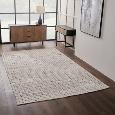 Pacific Lifestyle Indoor Outdoor Natural Double Stitch Design Rug Large from B&Q