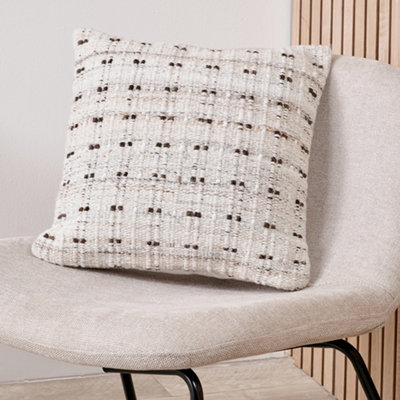 Pacific Lifestyle Indoor And Outdoor Natural Double-Stitch Scatter Cushion from B&Q