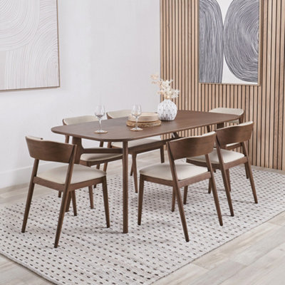 Pacific Lifestyle Dark Wood Retro Dining Table And 6 Chairs from B&Q
