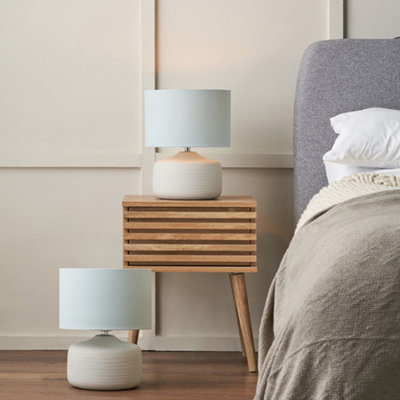 Pacific Lifestyle Set Of 2 Kai Duck Egg Textured Ceramic Table Lamp from B&Q