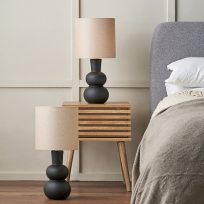 Pacific Lifestyle Set Of 2 Aaliyah Black Curved Bottle Ceramic Table Lamp from B&Q