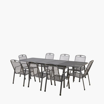 Pacific Lifestyle Savoy Outdoor Mesh 8 Seater Dining Set Extendable Table And Chairs Garden Furniture from B&Q
