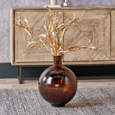 Pacific Lifestyle Round Vase In Pecan Brown Recycled Glass from B&Q