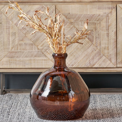 Pacific Lifestyle Organic-Shaped Vase In Pecan Brown Recycled Glass from B&Q