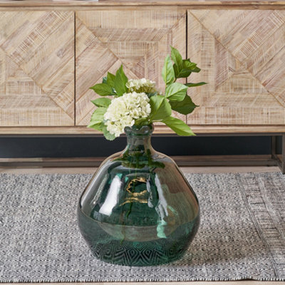 Pacific Lifestyle Organic-Shaped Vase In Sea Green Recycled Glass from B&Q