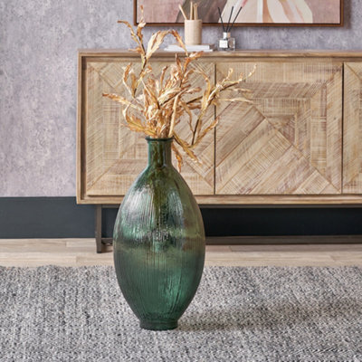 Pacific Lifestyle Tall Vase In Sea Green Recycled Glass from B&Q